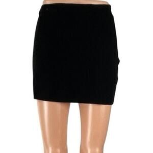 Princess Polly Women's Black Linen High Rise Mini A-Line Straight Pencil Skirt 4